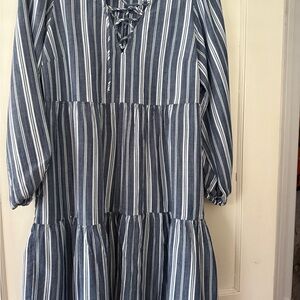 Old Navy Navy and White Striped Dress
